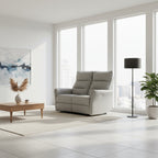 Divano recliner 2 posti elettrico in tessuto grigio 134 cm Softwave