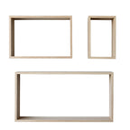 Set 3 mensole da parete forma rettangolare colore rovere sonoma Shelvy Rec