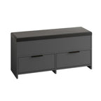 Panca scarpiera con seduta imbottita, 2 ante a ribalta e vano superiore 106 cm colore antracite Cove