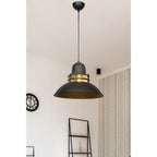 Lampada a sospensione 95h colore nero stile industriale Tibet