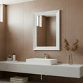 Specchiera rettangolare con cornice quercia bianco 102x65 cm. Loto