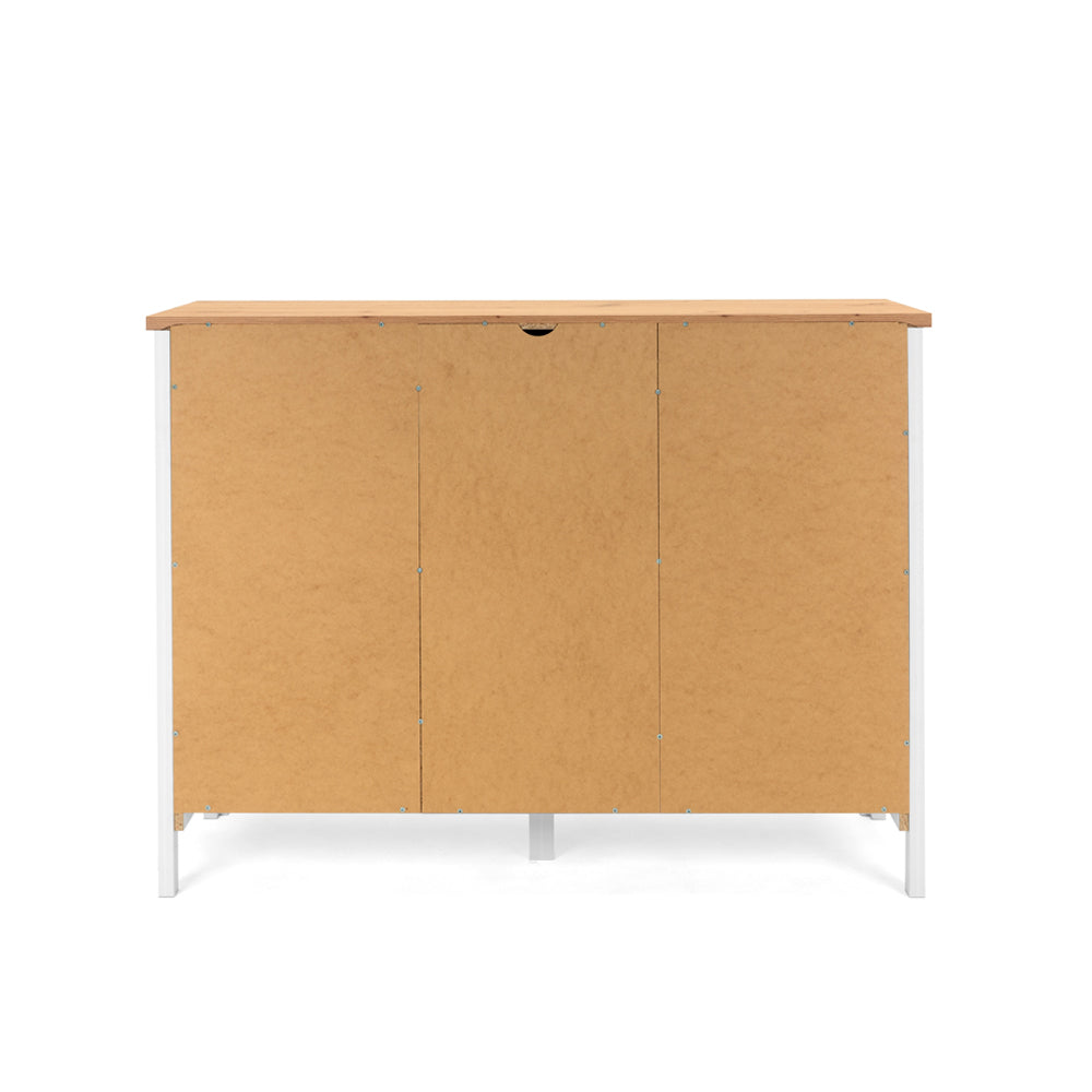 Madia 3 ante e 1 cassetto colore bianco e top artisan rovere 120 cm Bergen57