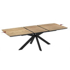 Ausziehbarer Tisch Verano, Platte Eiche und schwarzes Gestell 180/240x100x76H