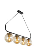 Lampada a sospensione stile minimal 4 punti luce colore nero Terena MDL4147