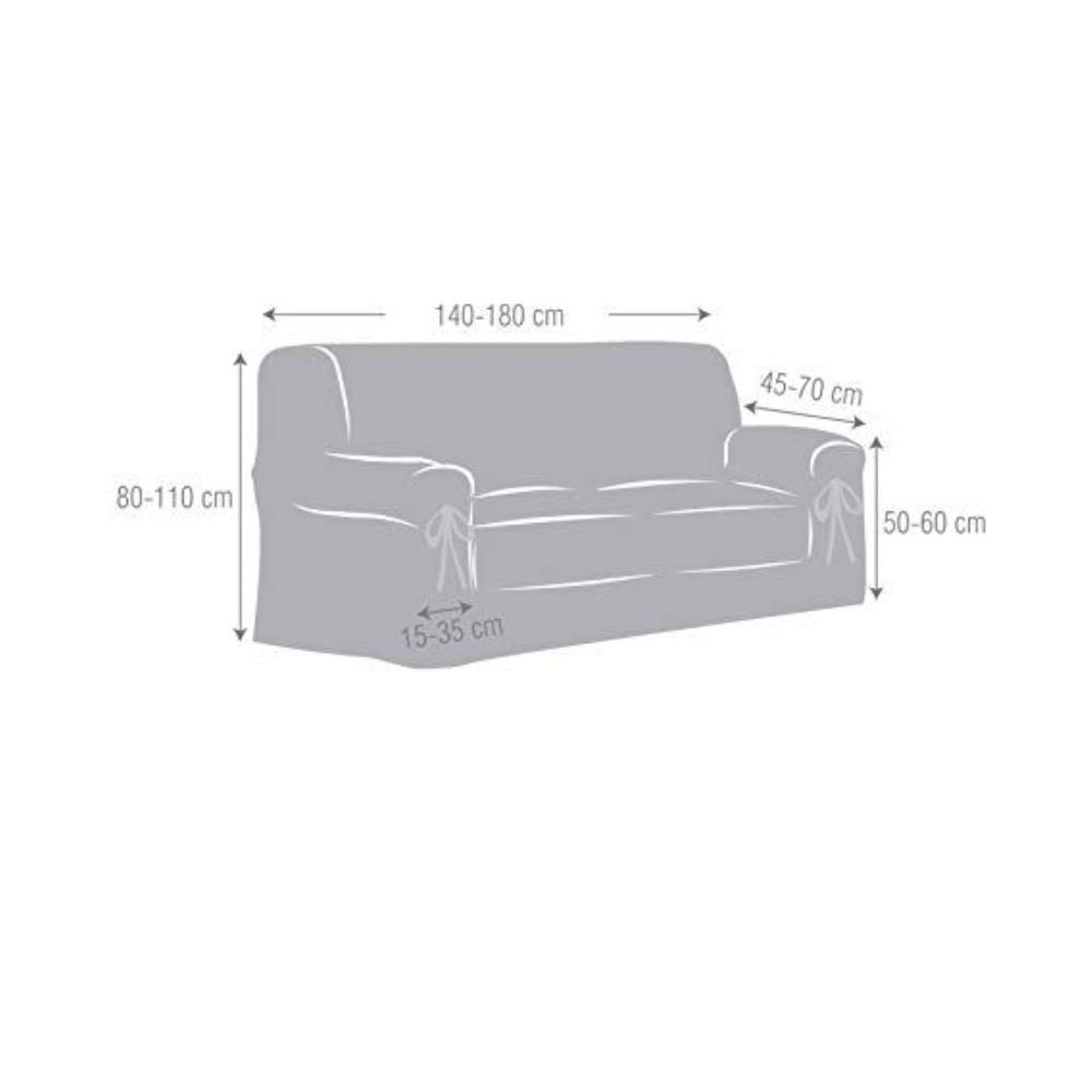 Universal-Sofaüberwurf 140/180 cm Farbe Beige mit Bändern - Levante