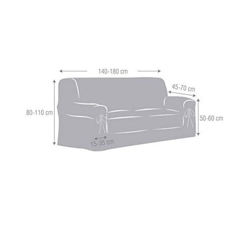 Universal-Sofaüberwurf 140/180 cm Farbe Beige mit Bändern - Levante