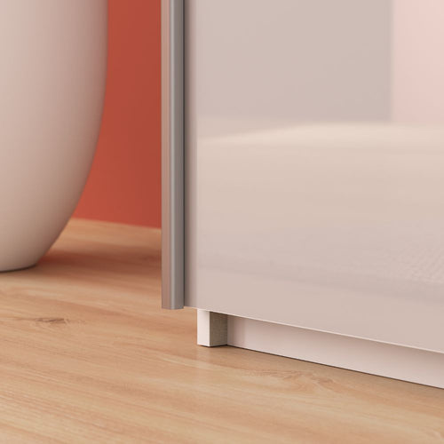 Armadio 2 ante scorrevoli e specchio 200x61x235H colore bianco Afra