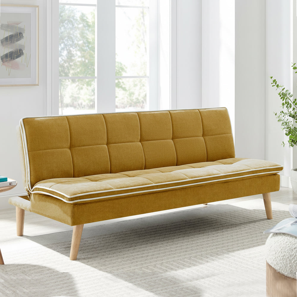 3-Sitzer-Schlafsofa senffarben 182x88x80H Lunaria