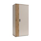 Armadio 2 ante in cashmere e listelli verticali rovere evoque 90x55x195 Frezo08