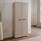 Meuble à chaussures 2 portes avec compartiments coloris cachemire 74x181H cm - Magika
