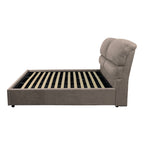 Letto matrimoniale con contenitore in tessuto colore tortora - Sofaback