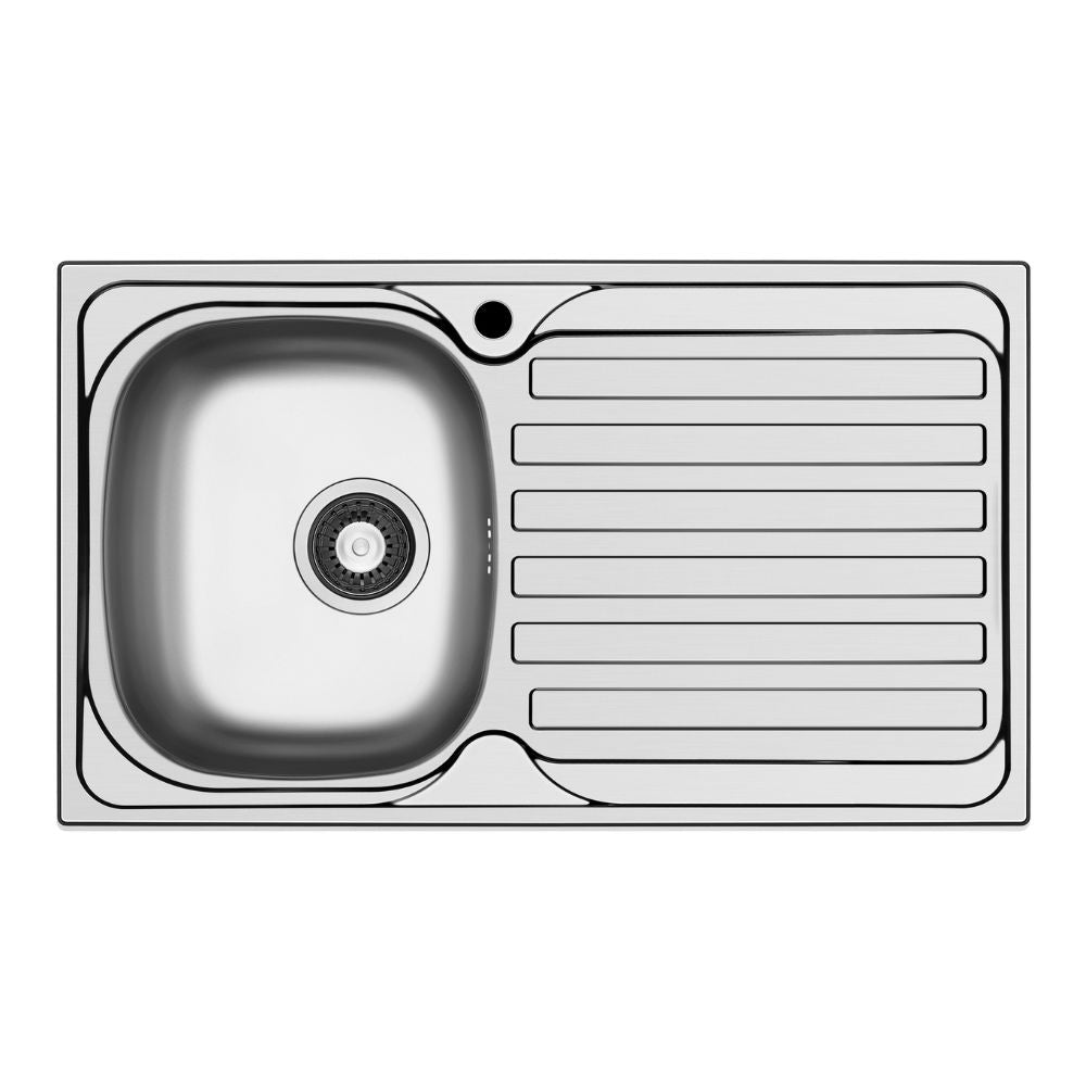 Lavello da incasso monostampo 1 vasca e gocciolatoio destro inox Adriatico861