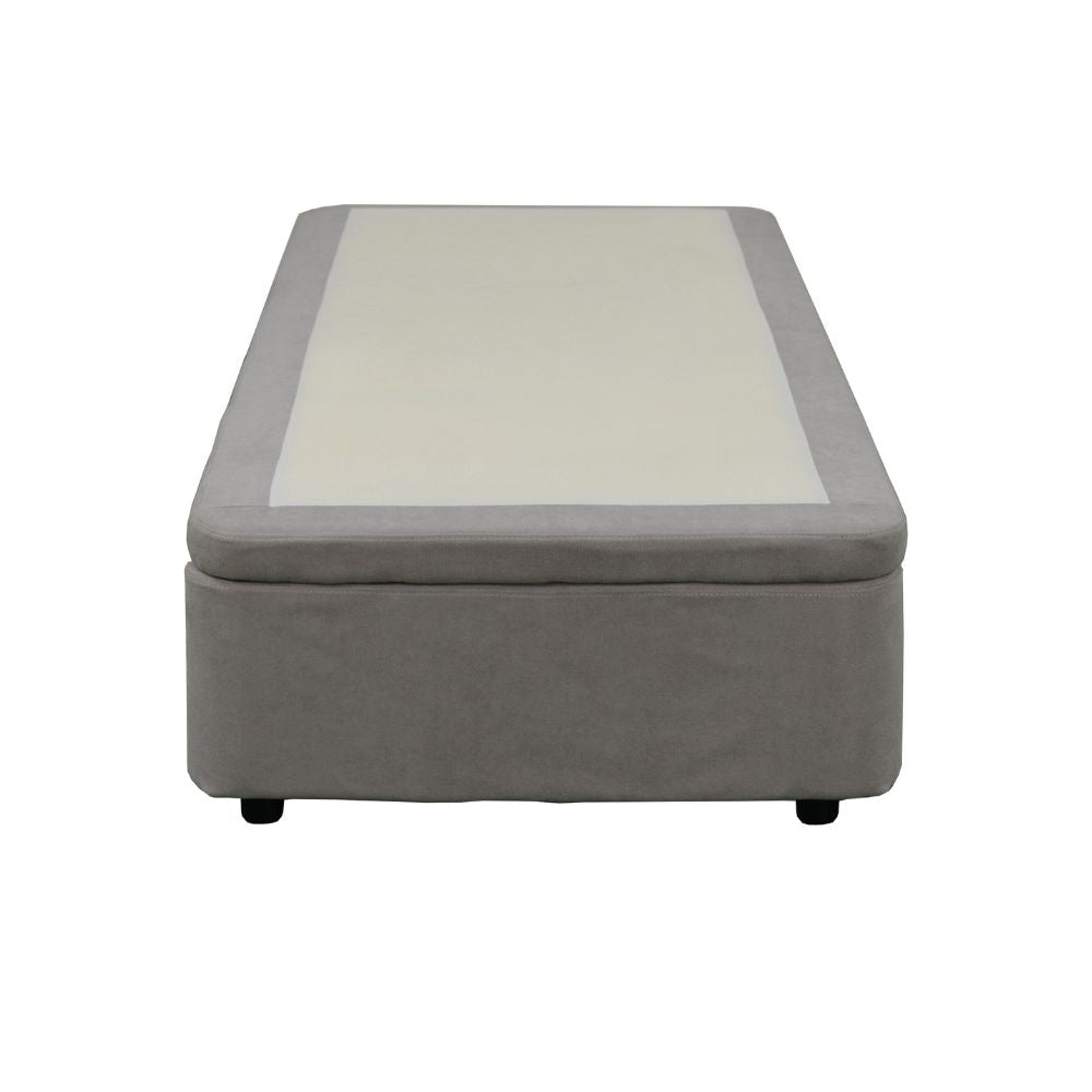 Letto singolo con contenitore in tessuto grigio 82x192x39H Sommier