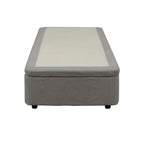 Letto singolo con contenitore in tessuto grigio 82x192x39H Sommier