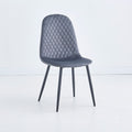 Lot de 4 chaises rembourrées Bretta avec dossier capitonné en velours gris