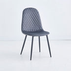 Lot de 4 chaises rembourrées Bretta avec dossier capitonné en velours gris