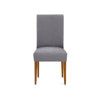 Housse de chaise en tissu élastique coloris gris Troya