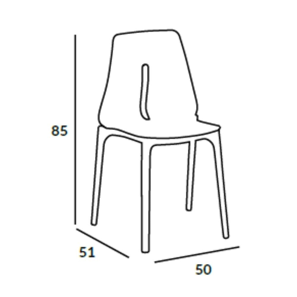 Sedia Oblong polipropilene rosso mattone