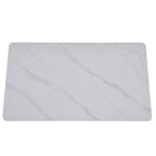 Tavolo rettangolare con piano in ceramica bianco lucido e struttura nera Megalit