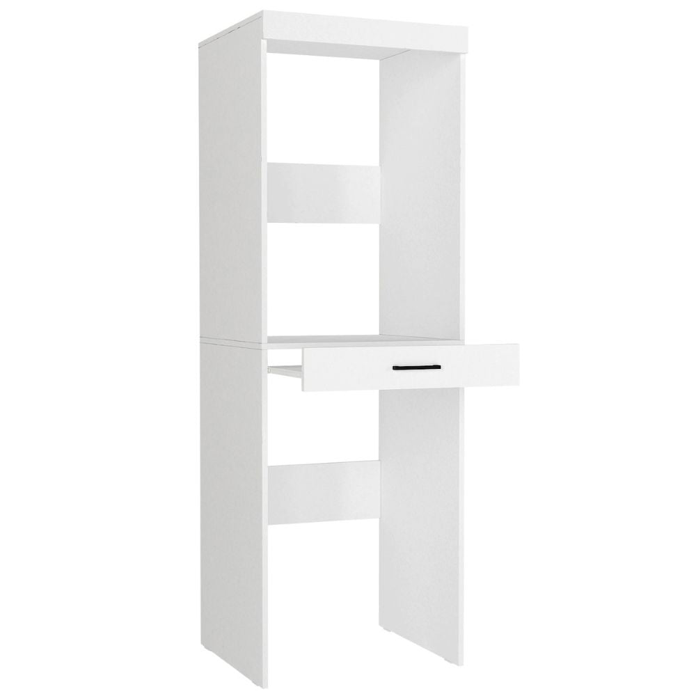 Colonna bucato coprilavatrice e copriasciugatrice con cassetto appoggio colore bianco Fika
