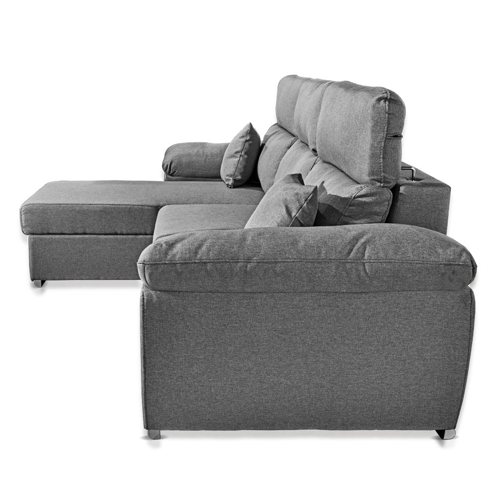 Canapé d'angle convertible gris ComoII tissu giulia9713