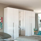 Schlafzimmer komplett in Weiß Hochglanz lackiert - Nerano