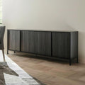 Madia con 4 ante colore nero frassinato 206x86H cm - Giugi