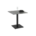 Tavolo quadrato 80x80 con piano in ceramica effetto marmo grigio e struttura nera set 2 pz Elora