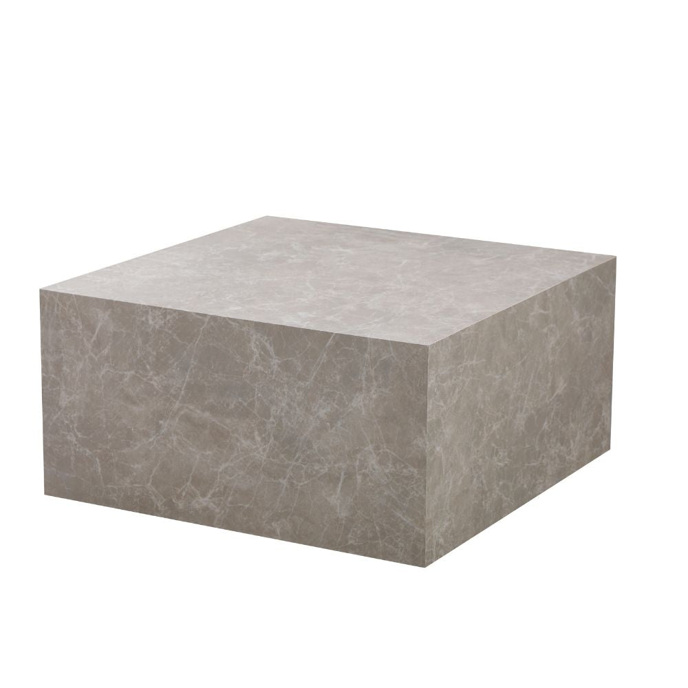 Tavolino da salotto quadrato effetto marmo beige 80x40H cm - Leila