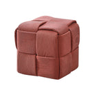 Pouf carré effet tressé couleur brique 39x39H cm - Artur