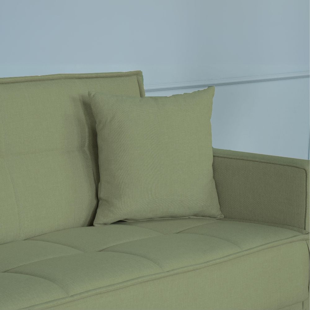 Divano letto con contenitore 3 posti in vellutino colore verde oliva - Legen