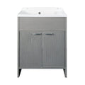 Mobile lavatoio salvaspazio 58x38 cm in PVC rovere grigio 2 ante Platone