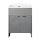 Mobile lavatoio salvaspazio 58x38 cm in PVC rovere grigio 2 ante Platone