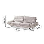Divano 3 posti con schienali basculanti tessuto colore grigio chiaro 236 cm - Lena