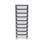 Mobile multiuso 45,5x119h cm con nove ceste contenitori colore bianco - Zola