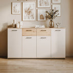Madia 4 ante e 2 cassetti colore beige e artisan oak Kerry51A