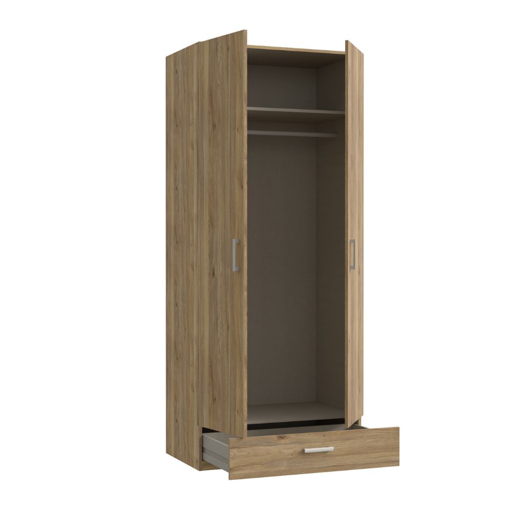 Armadio 2 ante 1 cassetto colore rovere 89x54x210.5H Arcadia
