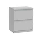 Comodino 2 cassetti colore grigio ghiaccio 41.8x32.2x49.3H Morgan