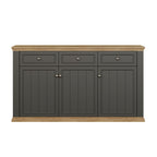PNTK232-Q243 SIDEBOARD ESSENZA MIT 3 SCHUBLADEN UND 3 TÜREN FARBE DUNKELGRAU UND EICHE