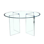 Table ronde en verre trempé transparent 137x77H cm - Acacia