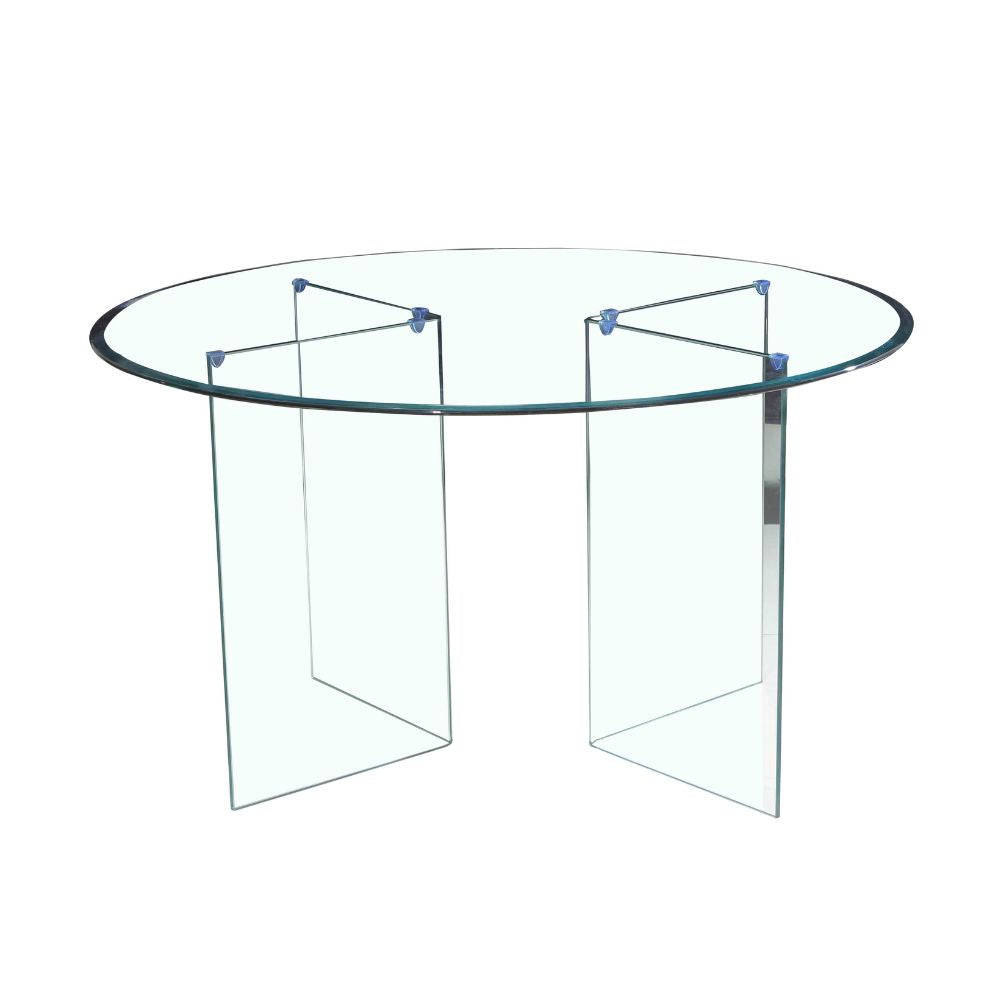 Tavolo rotondo in vetro trasparente temperato 137x77H cm - Acacia
