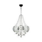 Lampada da soffitto 50 cm argento vetro decorato e pietre effetto cristallo