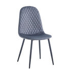 Lot de 4 chaises rembourrées Bretta avec dossier capitonné en velours gris