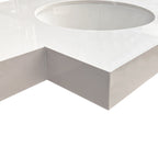Lavabo da incasso con top in pietra sinterizzata e vasca in ceramica bianco lucido YJ12250