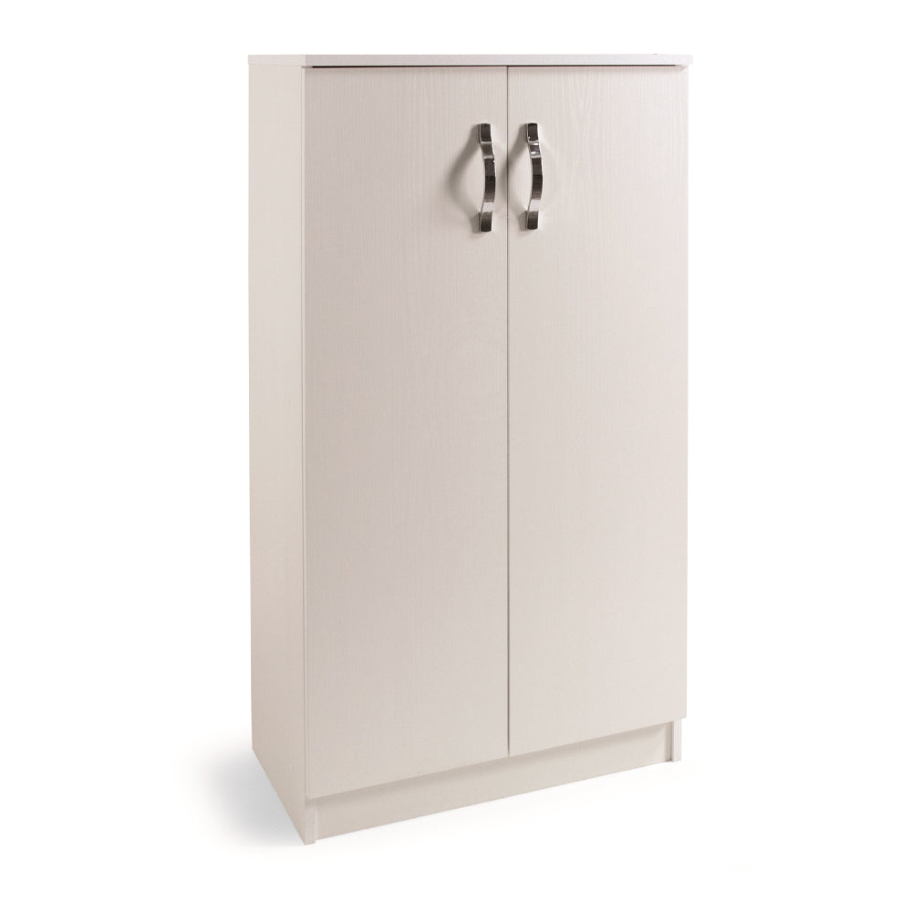 Schuhschrank mit 2 Türen und 3 Regalen, Esche weiß, 71x130H cm - Gabriella