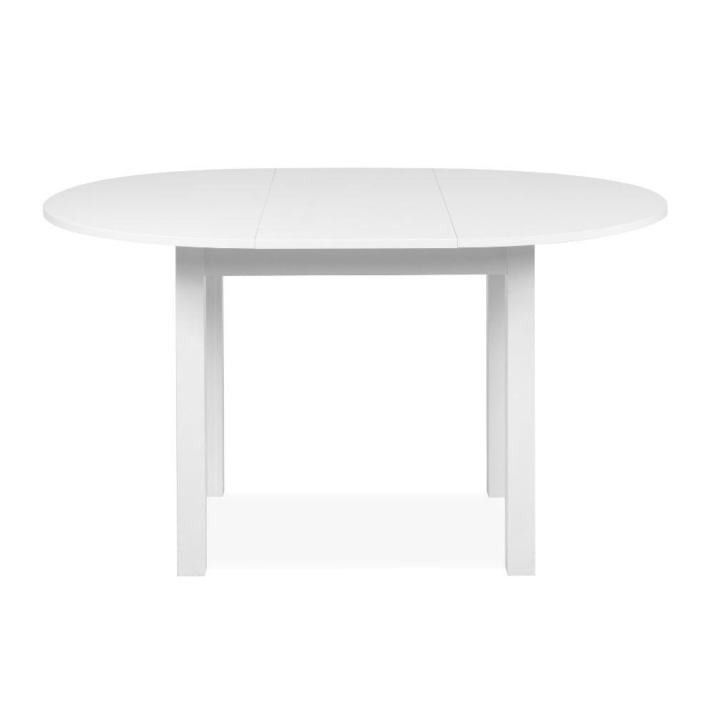 Runder ausziehbarer Tisch in Weiß 100x76H cm - Circe