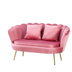 SOFA OREL 2026 AUS ROSA VELOURS UND GOLDENEN BEINEN