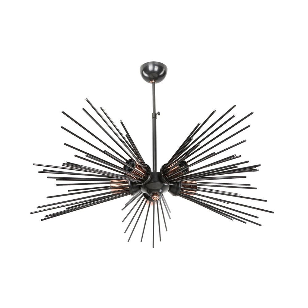 Lampada da soffitto 50H cm con cinque luci colore metallo nero - Salem
