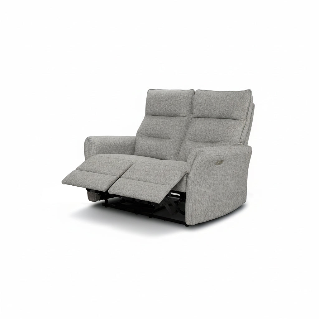 Set Divano 2 Posti + Divano 3 Posti + Poltrona Recliner Elettrica in Tessuto Grigio Softwave