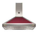 Cappa parete K100HERVIA 100 cm. inox e scocca rossa classe A Bertazzoni